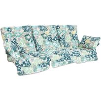 Pihakeinun pehmuste Home4You ROMA 108x56x10 cm, vaalea kukkakuosi, 3-osainen