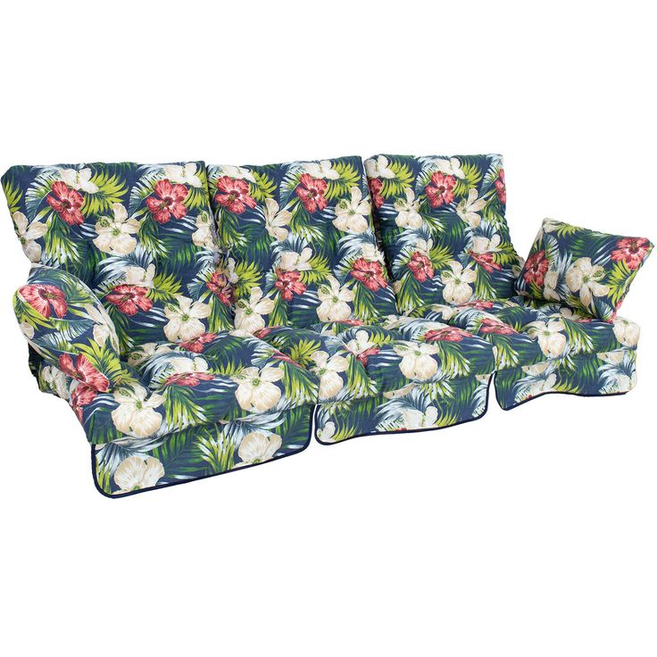 Cushion swings ROMA 108x56x10cm, dark floral, 3pc