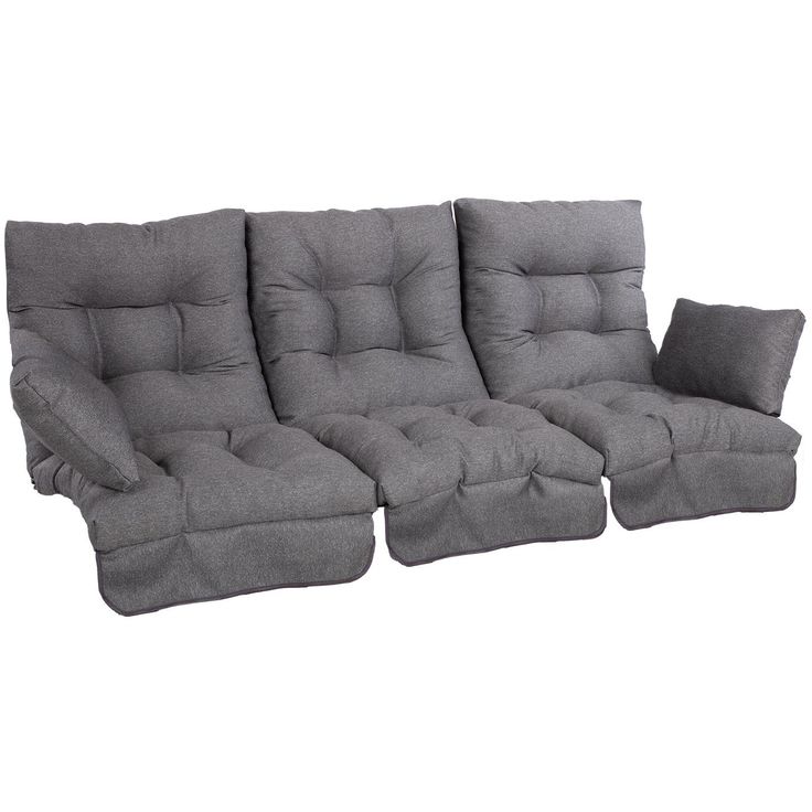Cushion swings ROMA 108x56xH10cm, dark grey, 3pc