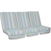 Pihakeinun pehmuste Home4You MONTREAL 114x52x9 cm, harmaa/beige, raidallinen, 3-osainen