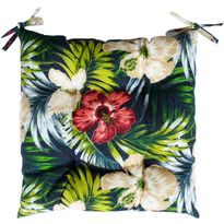 Tuolin pehmuste Home4You SUMMER kukkakuosi 40x40 cm, tumma kukkakuosi, monivärinen