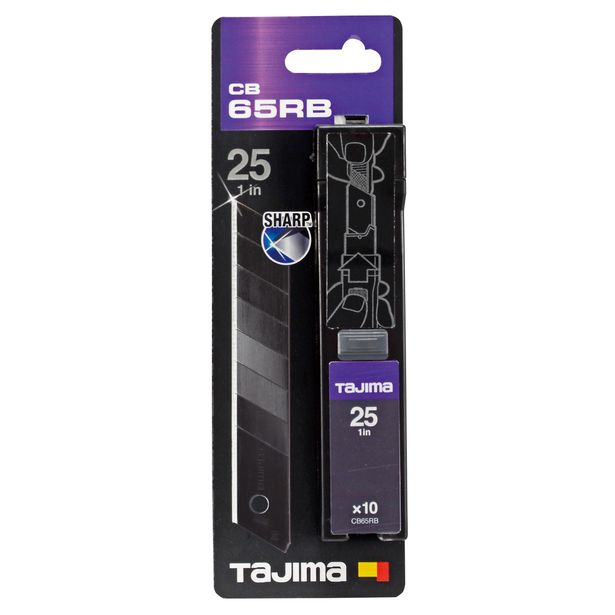 Varaterät Tajima Dora Razar Black, 25mm, 10 kpl