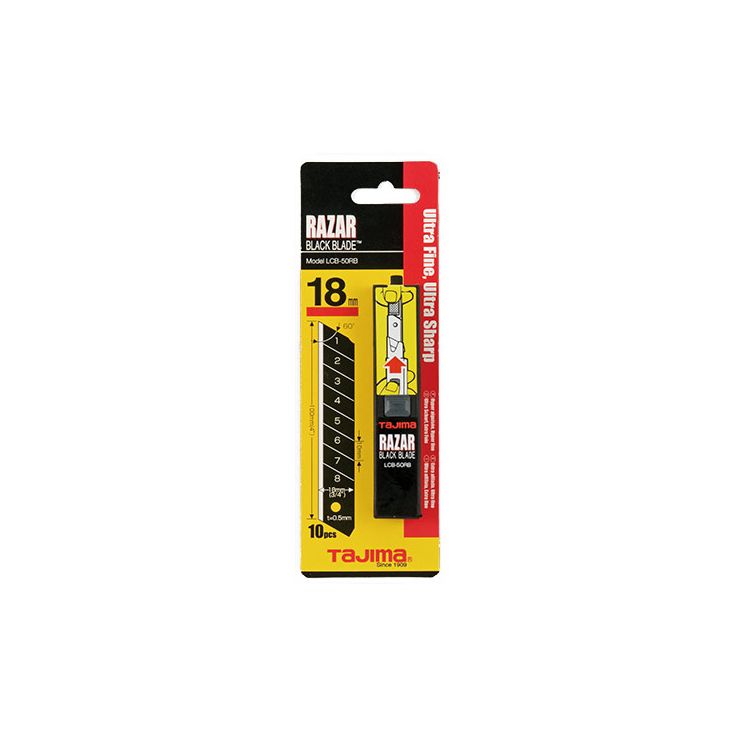 Varaterät Tajima Razar Black, 18mm, 10 kpl