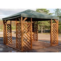 Paviljonki Lux A116R 400x400 cm + peite ruskea/vihreä
