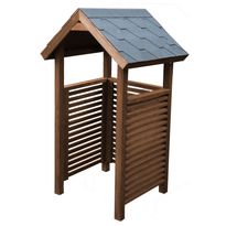 Suunnikas jätekatos, 84x84 cm, ruskea, 240l astialle