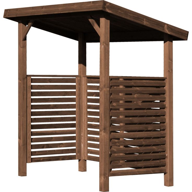 Jätekatos Suunnikas pulpettikatto, 600l tai 2x240l astialle, ruskea