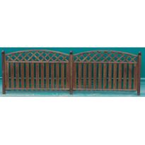 Aitaelementti Lehtoharju OUTLET A28R 1800x980/1130 mm kaareva pystylauta + vinoristikko ruskea
