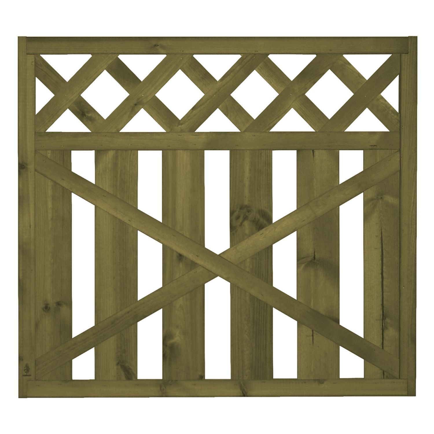 Porttielementti Lehtoharju A31 900x800 mm suora pystylauta + vinoristikko vihreä