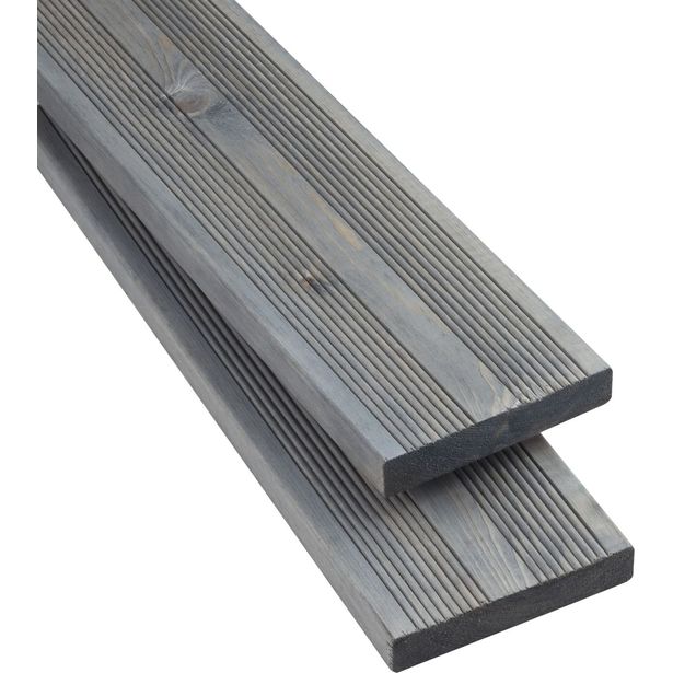 Terassilauta 28x145x2395mm, öljytty kestopuu, AB, harmaa