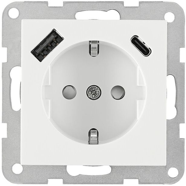 Pistorasia 1-osainen Tamcontrol Visio S 1x USB-C ja 1x USB-A - eri värejä