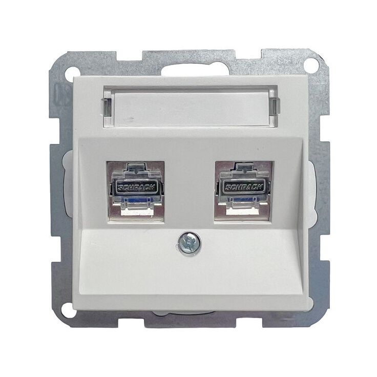 Datarasia Tamcontrol Visio S 2xRJ45 valkoinen - peitelevyllä ja datarasialla, eri värejä