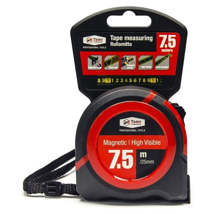 Magneettinen mittanauha Tamo Tamoline 7,5 m x 25mm