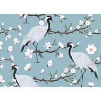 Kuvatapetti A.S. Creation Designwalls Japanese Cranes, 350x255cm, sininen