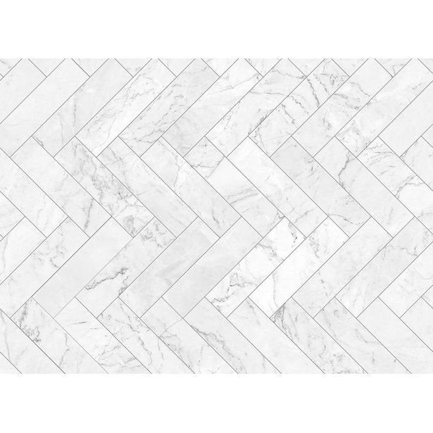 Kuvatapetti A.S. Creation Designwalls Marble Tiles, 350x255cm, valkoinen