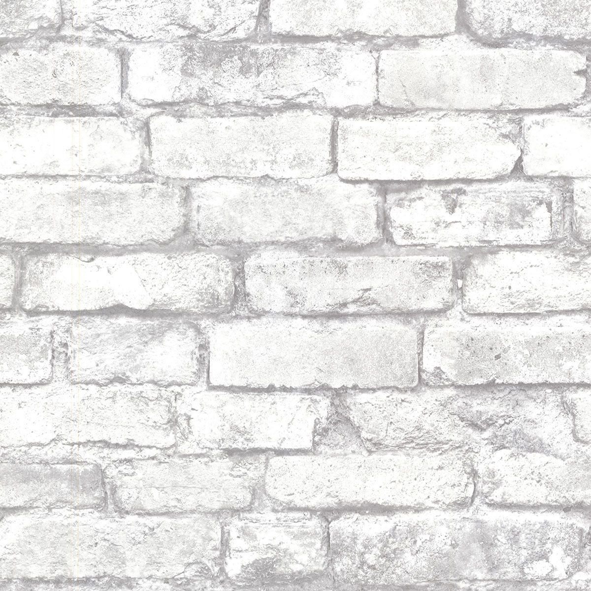 Tiilitapetti Fine Decor Trilogy Brick Wall, valkoinen