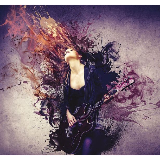 Kuvatapetti Galerie Grunge Digital Guitar Girl, 250x265cm