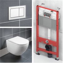 Seinä-WC-paketti Tece TH Basic 1, Tece Base Nordic -asennusteline ja Tammiholma Icon XC60 WC-istuin, huuhtelukaulukseton
