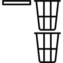 1 x hylly, 2 x pyykkikori