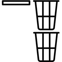 1 x hylly, 2 x pyykkikori