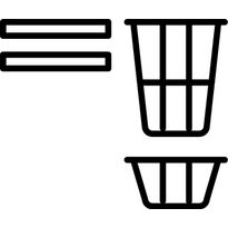 2 x hylly, 1 x pyykkikori, 1 x säilytyskori