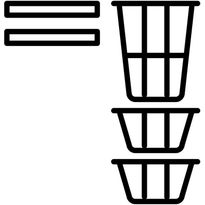 2 x hylly, 1 x pyykkikori, 2 x säilytyskori