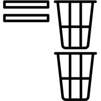 2 x hylly, 2 x pyykkikori