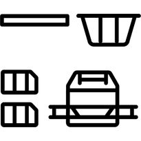1 x hylly, 1 x säilytyskori, 2 x pikkukori, 1 x imurin letkuteline 1015560