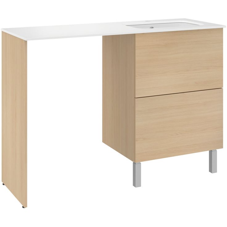 Allaskaappi altaalla Temal Ilona 3, allas oikealla, 125x45x90 cm, vaalea tammi
