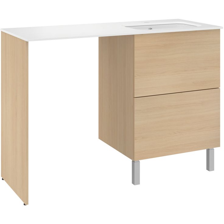Allaskaappi altaalla Temal Ilona 4, allas oikealla, 125x50x90 cm, vaalea tammi