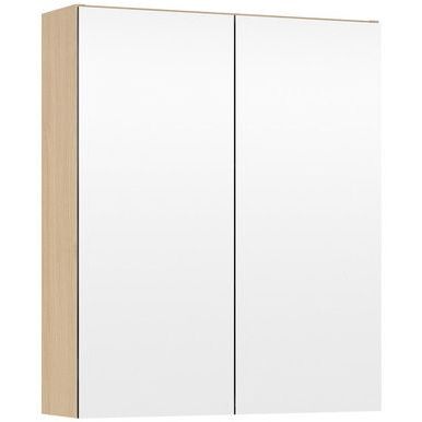 Peilikaappi LED-valolla Temal Choice, 55 cm, 2 ovea, pistorasia oikea, vaalea tammi