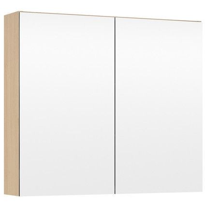 Peilikaappi LED-valolla Temal Choice, 75 cm, 2 ovea, pistorasia oikea, vaalea tammi