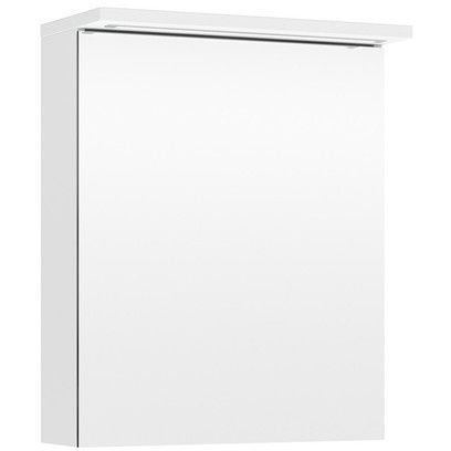 Peilikaappi LED-valolla Temal Highlight, 55 cm, 1 ovi, vasenkätinen, pistorasia oikea, matta valkoinen