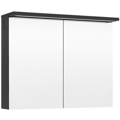 Peilikaappi LED-valolla Temal Highlight, 85cm, 2 ovea, pistorasia oikea, musta puu
