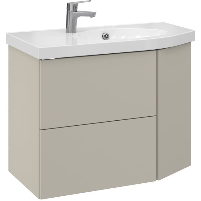 Allaskaappi altaalla Temal Mondo, 2 ltk ja 1 ovi, viiste oikealla, 82.5x45 cm, matta greige