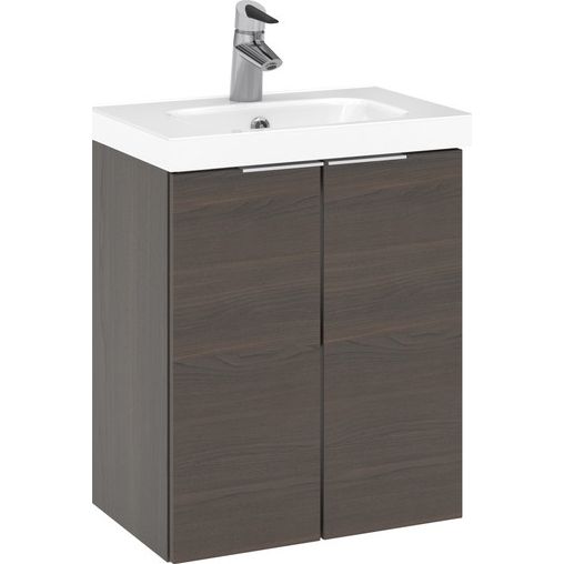 Allaskaappi altaalla Temal Stella, 2 ovea, 52.5x35 cm, ruskea saarni