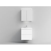 Kylpyhuoneryhmä Temal Astra/Highlight 5, 60 cm, allaskaapilla ja peilikaapilla, mattavalkoinen