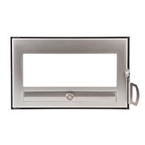 Lämpiöuunin luukku 410x230 mm teräs satiinikromi