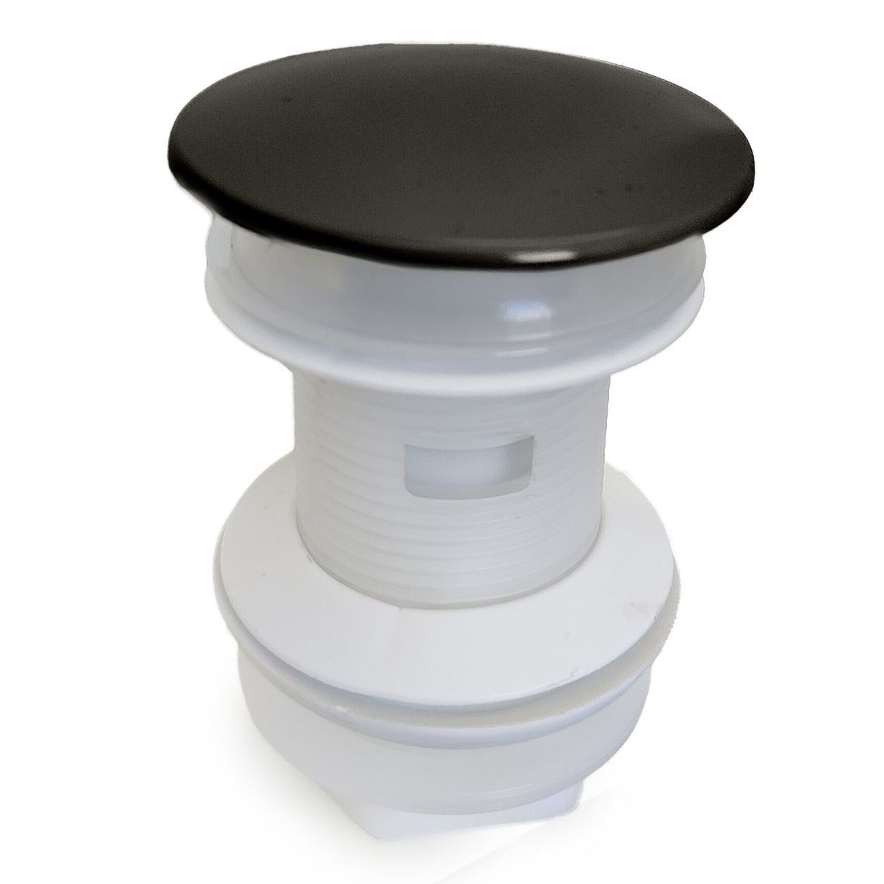 Pohjaventtiili Tammiholma, pop-up, ylivuotosuojalla, mattamusta