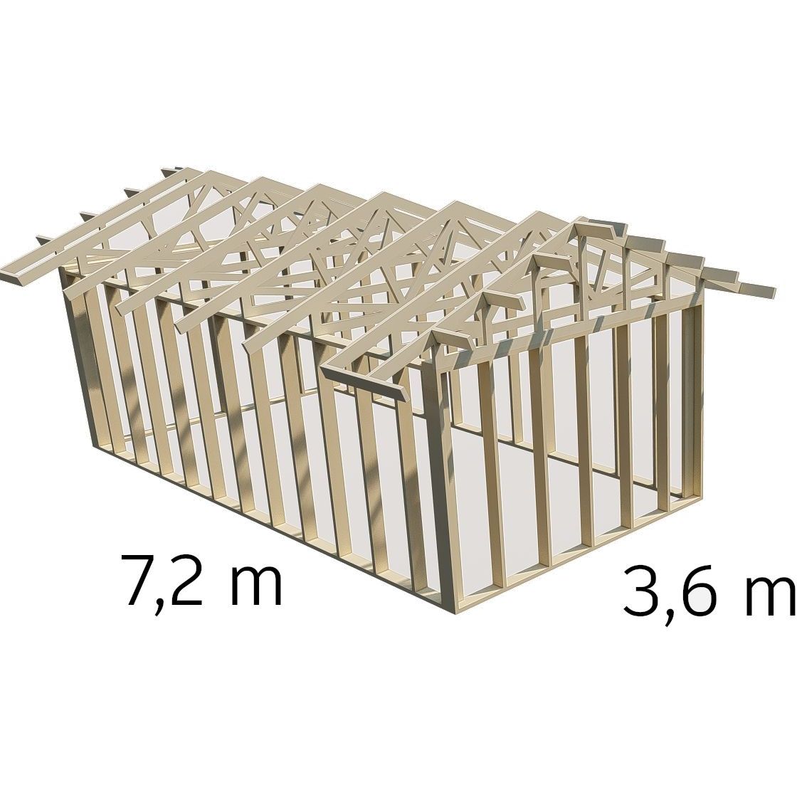 Autotallin runkopaketti Aarni 3.6m x 7.2m