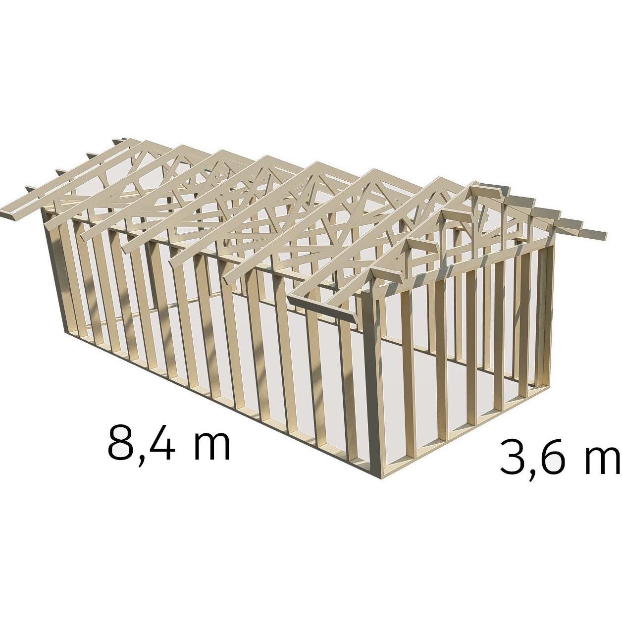 Autotallin runkopaketti Aarni 3.6m x 8.4m