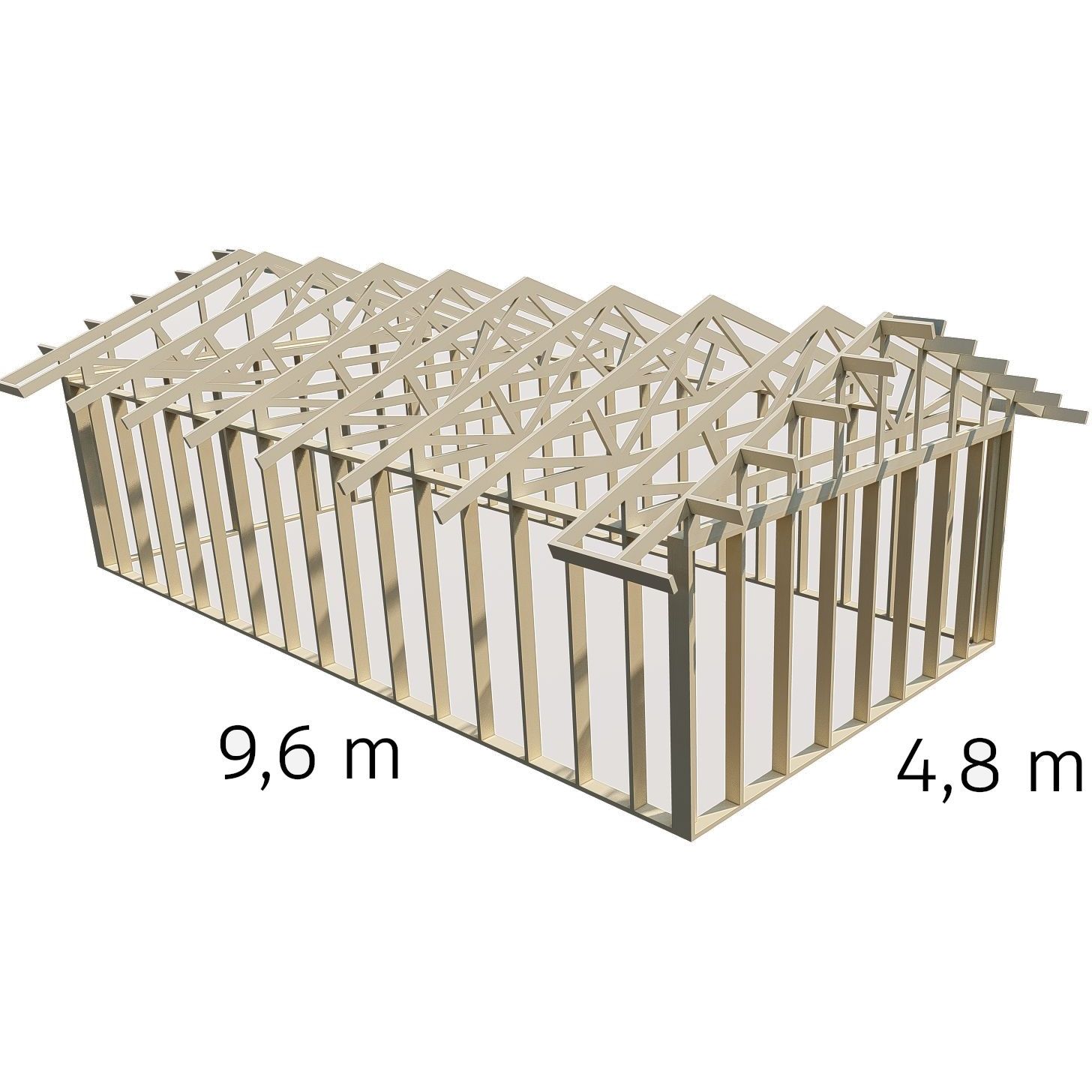Autotallin runkopaketti Aarni 4.8m x 9.6m
