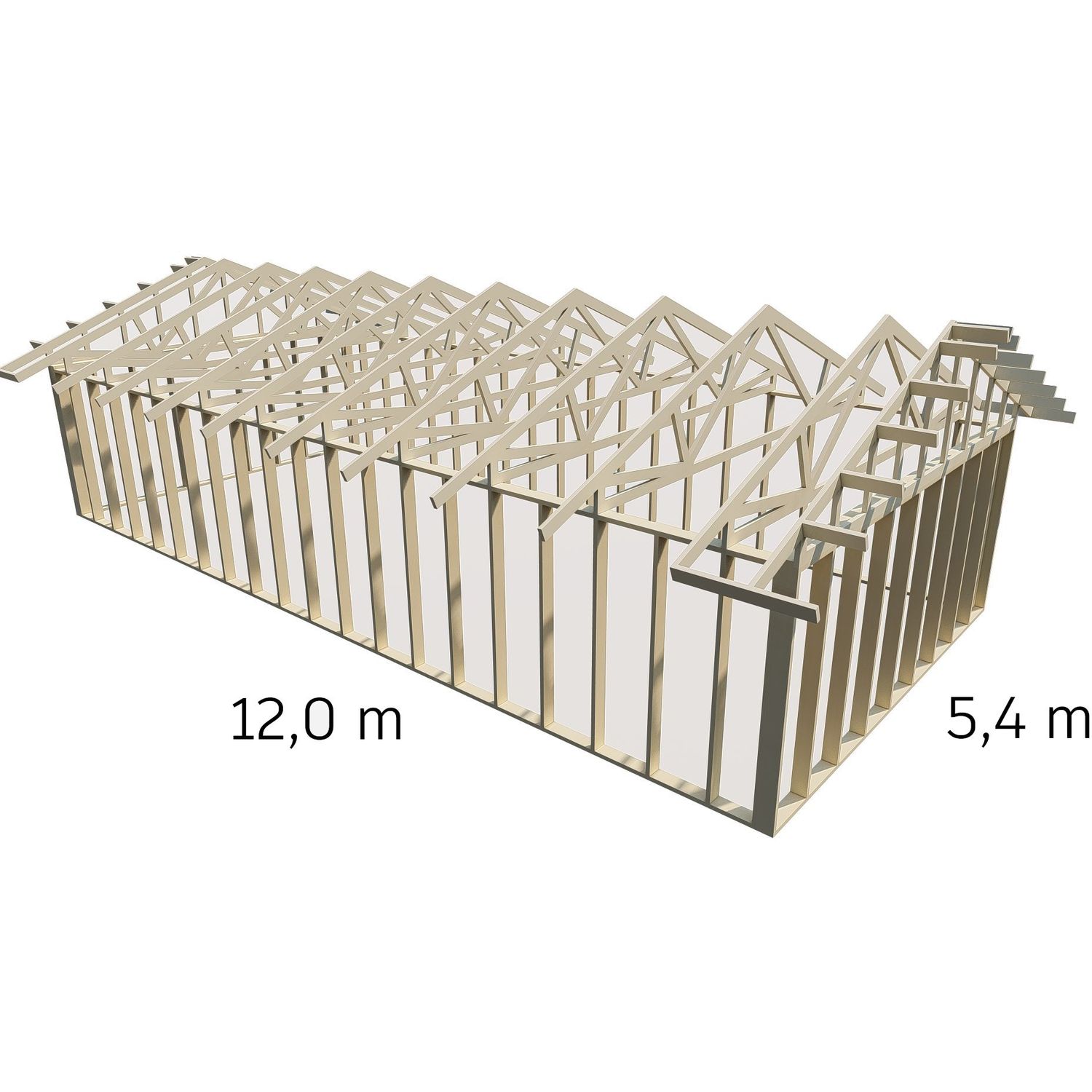 Autotallin runkopaketti Aarni 5.4m x 12.0m