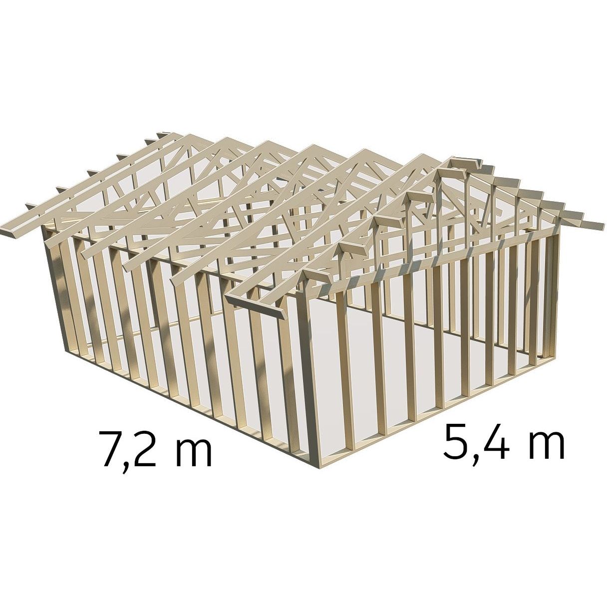 Autotallin runkopaketti Aarni 5.4m x 7.2m