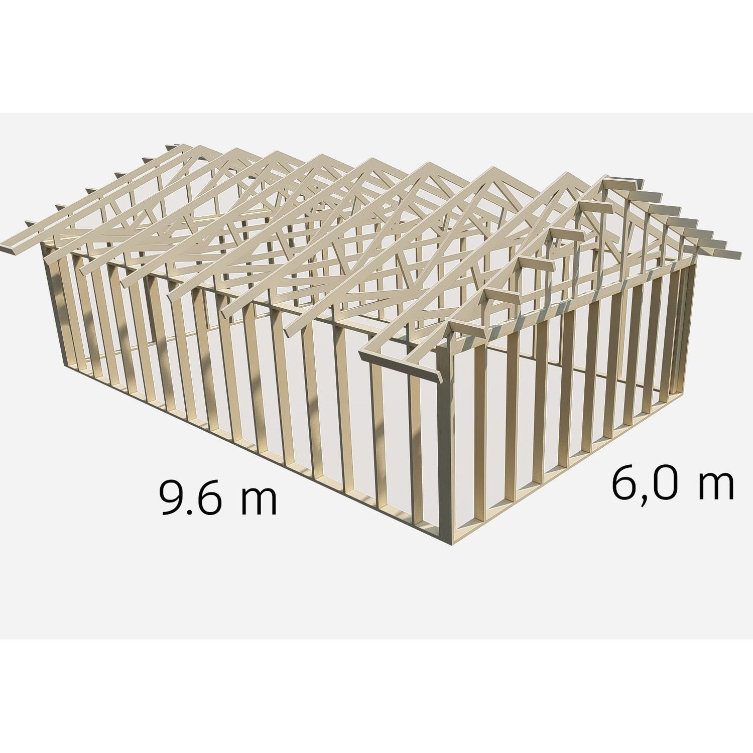 Autotallin runkopaketti Aarni 6.0m x 9.6m