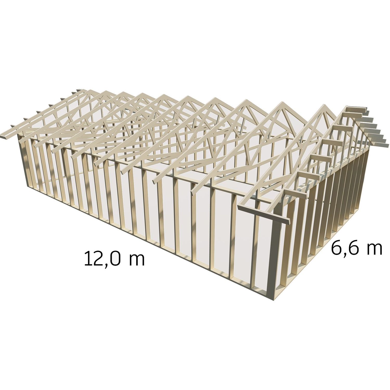 Autotallin runkopaketti Aarni 6.6m x 12.0m