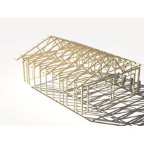 Runkopaketti kahden auton kylmälle tallille, kerrosala 59,7 m²
