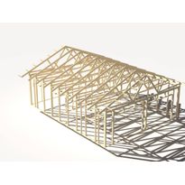 Runkopaketti kahden auton kylmälle tallille varastolla, kerrosala 59,7 m²