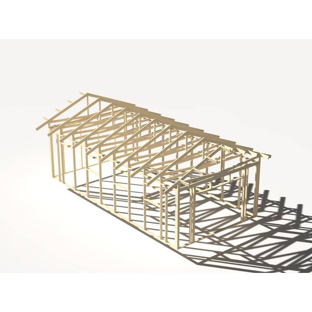Runkopaketti yhden auton kylmälle tallille, kerrosala 37 m²