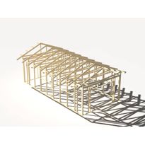 Runkopaketti yhden auton kylmälle tallille varastolla, kerrosala 37 m²