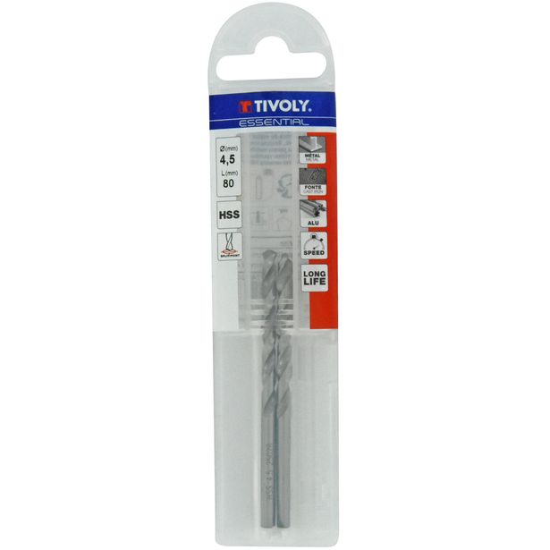 Metalliporanterä Tivoly T Line, HSS, 4, 5mm, 2 kpl, Ø4